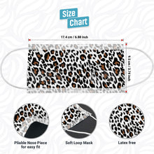 Load image into Gallery viewer, White Leopard - Level 1 Single Use Face Mask 10 Masks Per Bag
