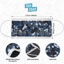 Load image into Gallery viewer, Blue Camouflage - Level 2 Single Use Face Mask 50 Masks Per Box
