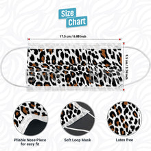 Load image into Gallery viewer, White Leopard - Level 2 Single Use Face Mask 50 Masks Per Box
