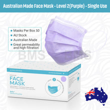 Load image into Gallery viewer, Purple - Level 2 Single Use Face Mask 50 Masks Per Box
